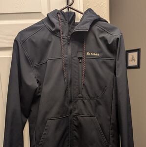 Simms Black Rogue Hoodie Fishing Jacket